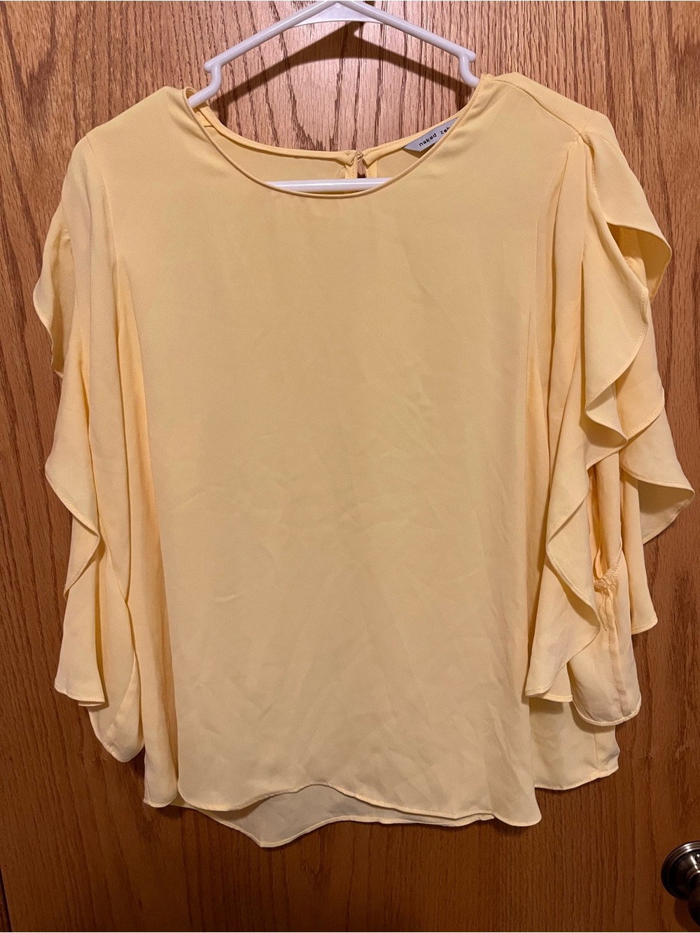 Naked Zebra ruffle sleeve blouse